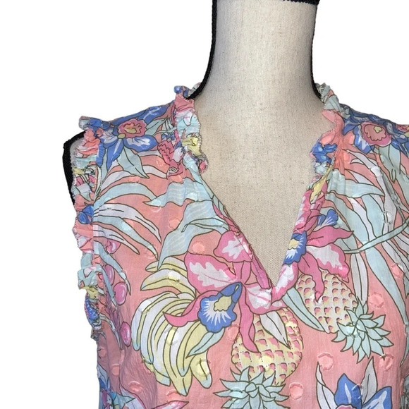 Talbots sleeveless multi colored top - Picture 2 of 8